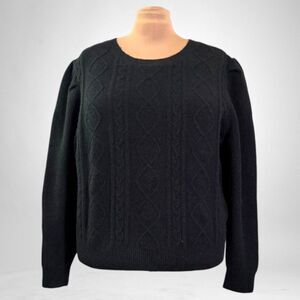 THE DROP Women's Gloria Puff Sleeve Cable-Knit Sweater, NWT! Size 3X